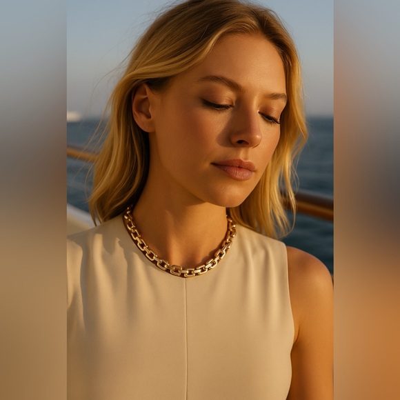 New Eddie Borgo Supra Link Gold Necklace - Picture 1 of 6